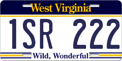 WV license plate 1SR222