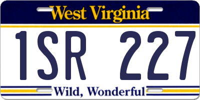 WV license plate 1SR227