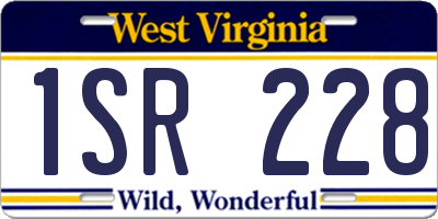 WV license plate 1SR228