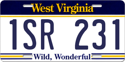 WV license plate 1SR231