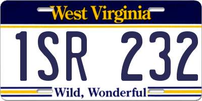 WV license plate 1SR232