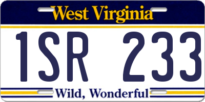 WV license plate 1SR233
