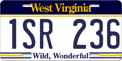 WV license plate 1SR236