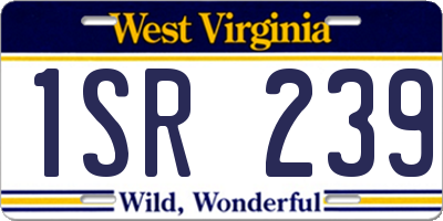 WV license plate 1SR239