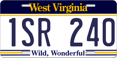 WV license plate 1SR240