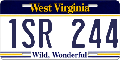 WV license plate 1SR244