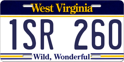 WV license plate 1SR260