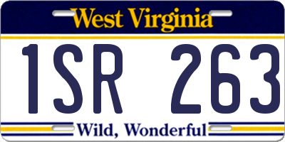 WV license plate 1SR263