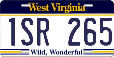 WV license plate 1SR265
