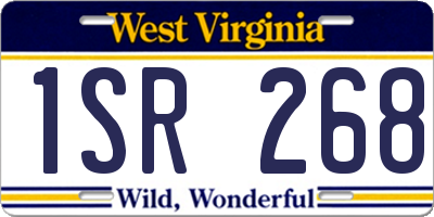 WV license plate 1SR268