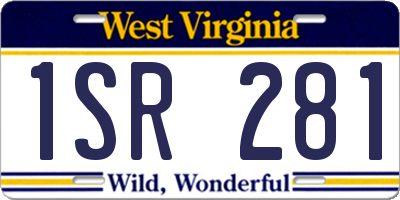 WV license plate 1SR281