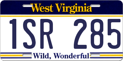 WV license plate 1SR285