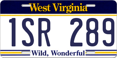 WV license plate 1SR289