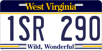 WV license plate 1SR290
