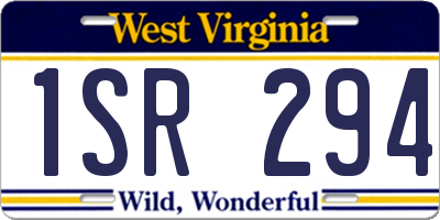 WV license plate 1SR294