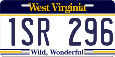 WV license plate 1SR296