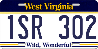 WV license plate 1SR302