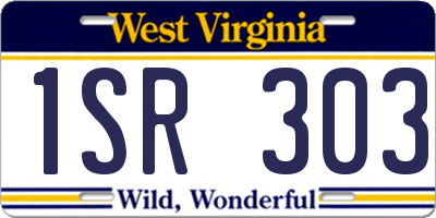 WV license plate 1SR303