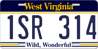 WV license plate 1SR314