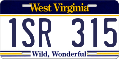 WV license plate 1SR315
