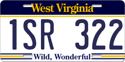 WV license plate 1SR322