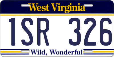 WV license plate 1SR326