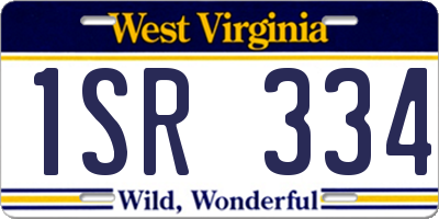WV license plate 1SR334