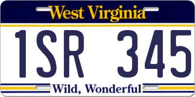 WV license plate 1SR345