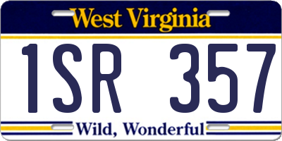 WV license plate 1SR357