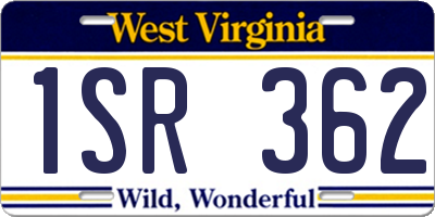 WV license plate 1SR362