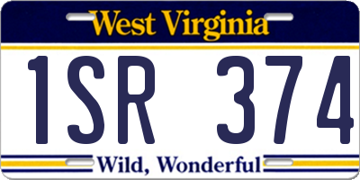 WV license plate 1SR374