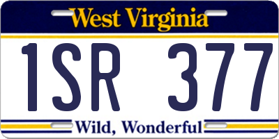 WV license plate 1SR377