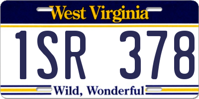 WV license plate 1SR378