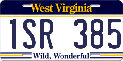 WV license plate 1SR385