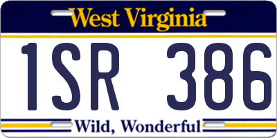 WV license plate 1SR386