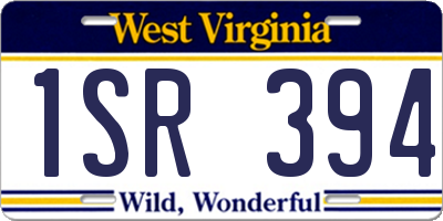 WV license plate 1SR394