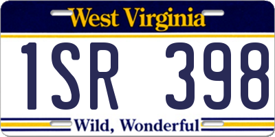 WV license plate 1SR398