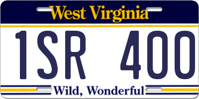 WV license plate 1SR400