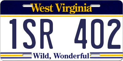 WV license plate 1SR402