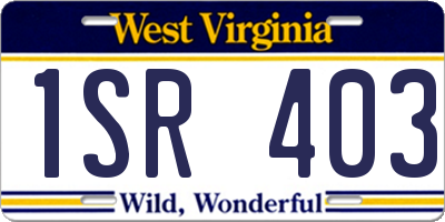 WV license plate 1SR403
