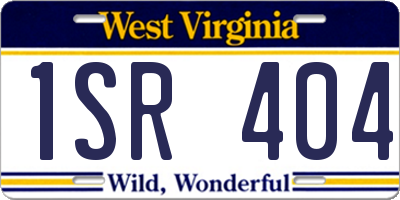 WV license plate 1SR404