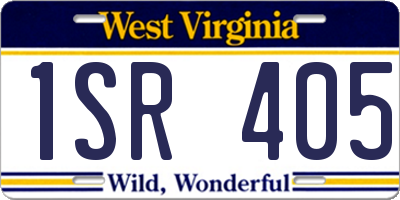 WV license plate 1SR405