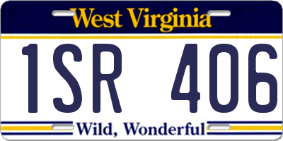 WV license plate 1SR406