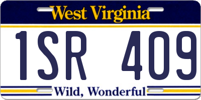 WV license plate 1SR409