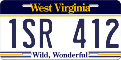 WV license plate 1SR412