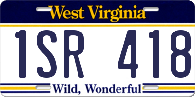 WV license plate 1SR418
