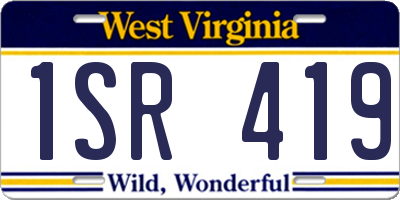 WV license plate 1SR419