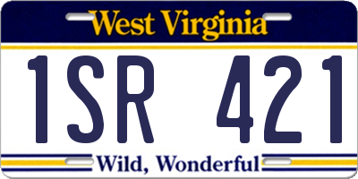WV license plate 1SR421