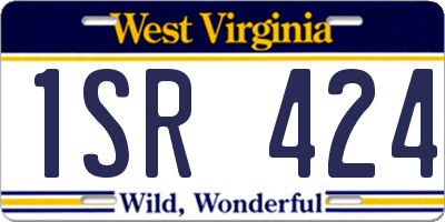 WV license plate 1SR424