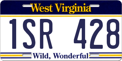 WV license plate 1SR428